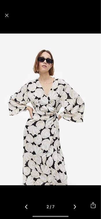 m Beden H&M Desenli Anvelop Elbise M