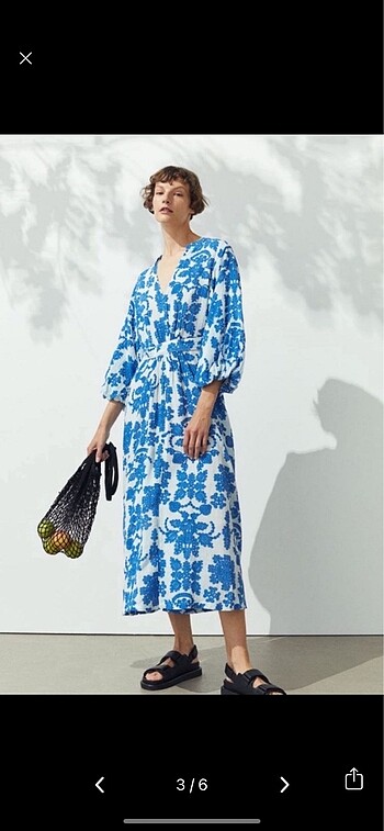 H&M EDITION Krinkle Uzun Kaftan Elbise M