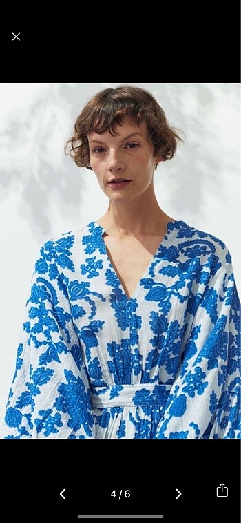 H&M H&M EDITION Krinkle Uzun Kaftan Elbise M