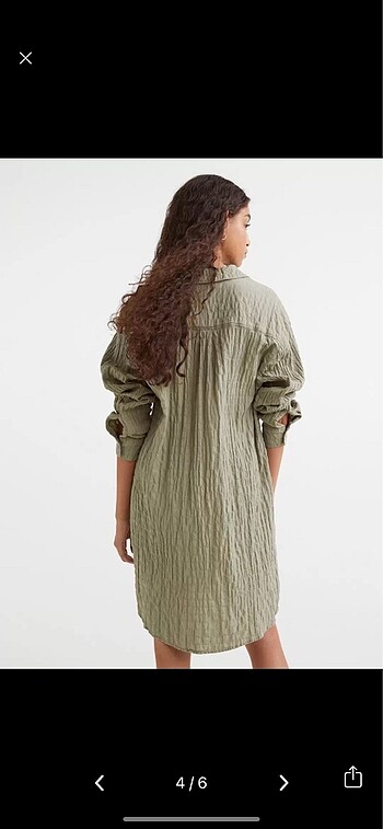 xs Beden haki Renk H&M Pamuklu Tunik/Elbise Haki S