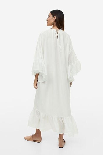 xs Beden beyaz Renk H&M Ramadan Limited Collection Kaftan XS
