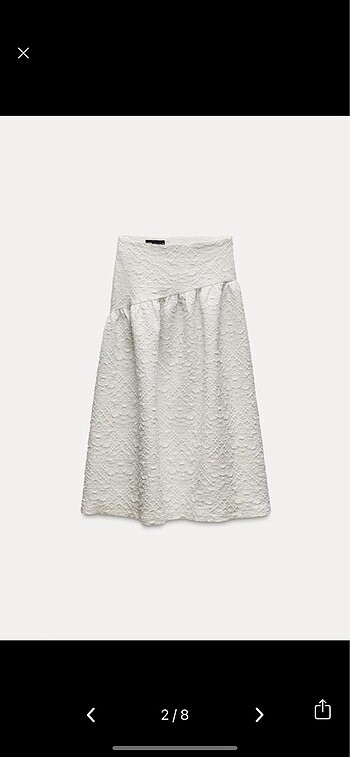 Zara ZARA ZW KOLEKSİYONU JAKARLI MIDI ETEK S
