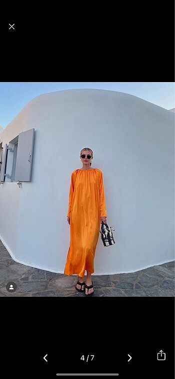 H&M EDİTİON Hacimli Saten Elbise XS-S