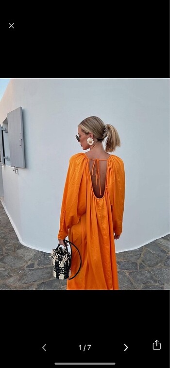 H&M H&M EDİTİON Hacimli Saten Elbise XS-S