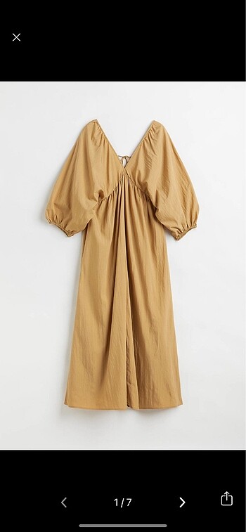 H&M EDITION Sırt Dekolteli Uzun Elbise M