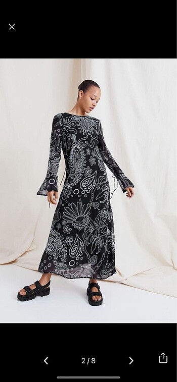H&M H&M EDİTİON Desenli Uzun Elbise S
