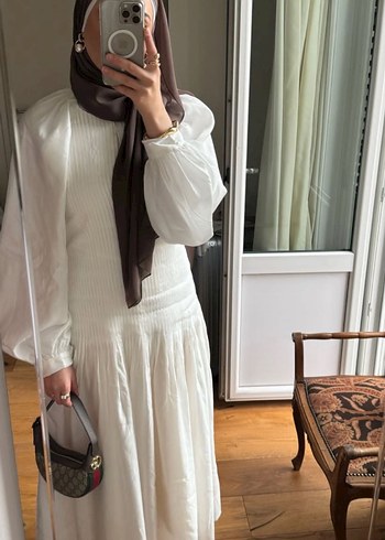xs Beden H&M Özel Lyocell Nervürülü Uzun Elbise