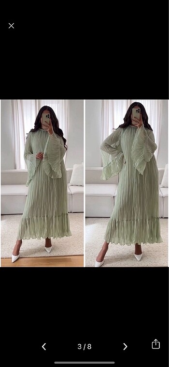 xl Beden H&M Özel Ramadan Koleksiyon Pilili Elbse