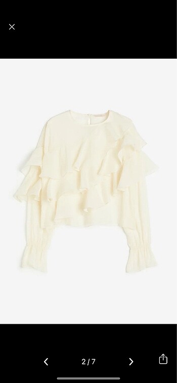 H&M H&M Lyocell Karışımı Fırfırlı Bluz M