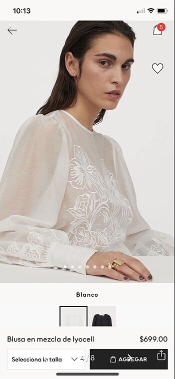 xs Beden beyaz Renk H&M EDITION Beyaz İşlemeli Bluz XS