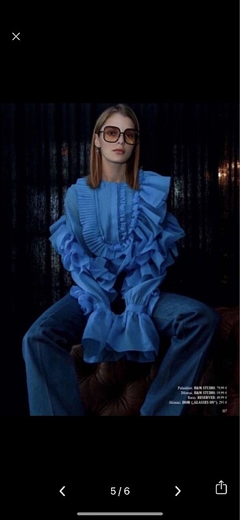 H&M H&M Studio Koleksyonu Hacimli Bluz Siyah