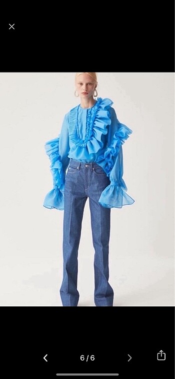 s Beden H&M Studio Koleksyonu Hacimli Bluz Siyah