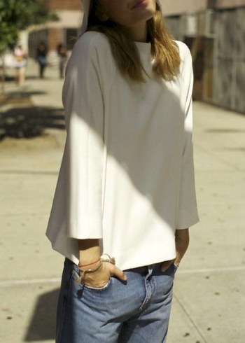 Someday Minimal Premium Beyaz Bluz S - Görsel 2