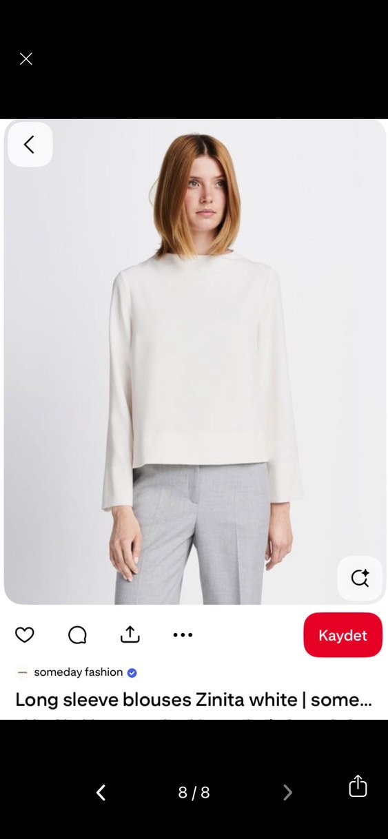 Someday Minimal Premium Beyaz Bluz S - Görsel 3