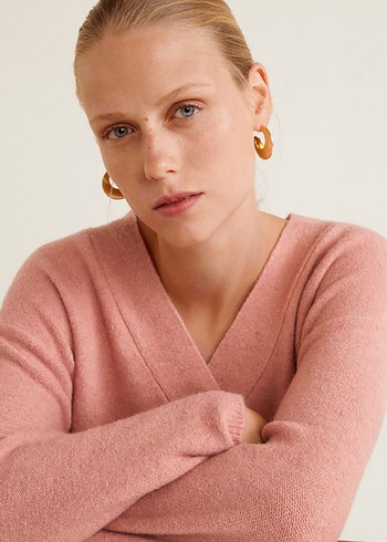 Mango Yün Karışımlı V Yakalı Kazak S - Görsel 4