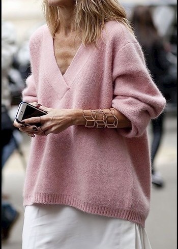 Mango Yün Karışımlı V Yakalı Kazak S - Görsel 5