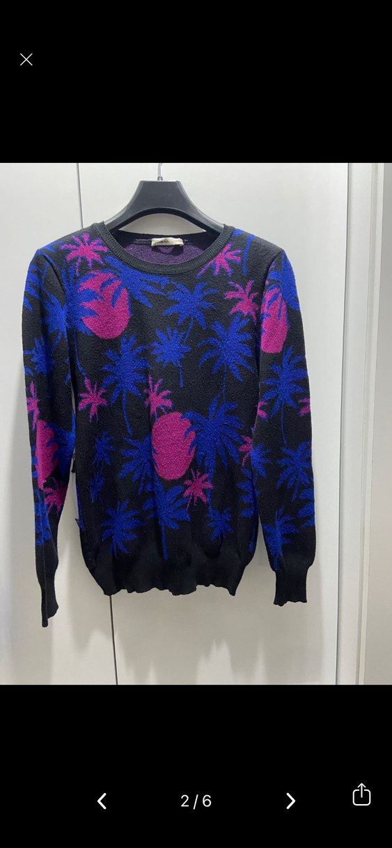 STAMINA Mavi Mor Desenli Triko Kazak S/M - Görsel 2