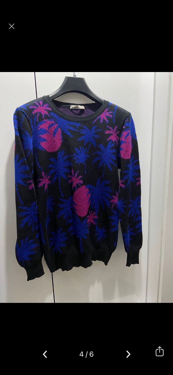 STAMINA Mavi Mor Desenli Triko Kazak S/M - Görsel 4