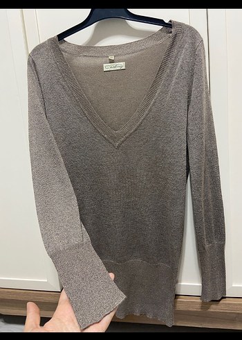 Carling V Yakalı İnce Kahverengi Triko - Görsel 6