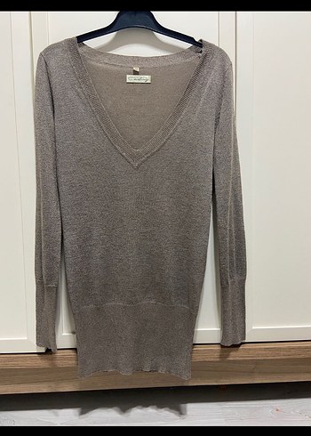 Carling V Yakalı İnce Kahverengi Triko - Görsel 3