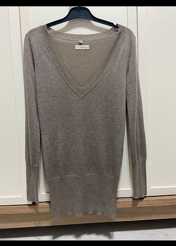 Carling V Yakalı İnce Kahverengi Triko - Görsel 4