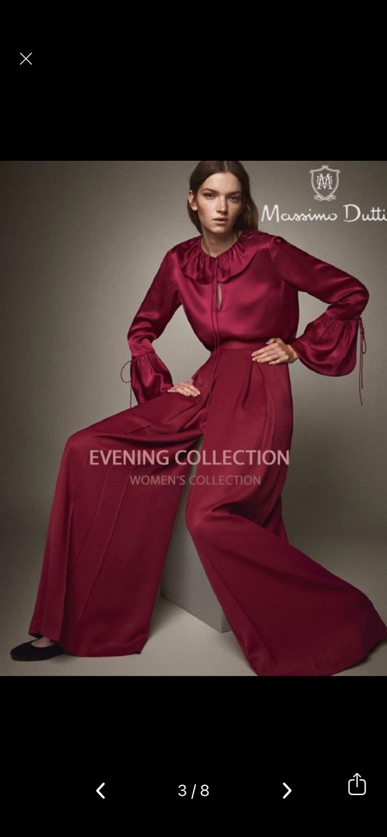 MASSIMO DUTTI %100 Viskon Oversize Pants - Görsel 3