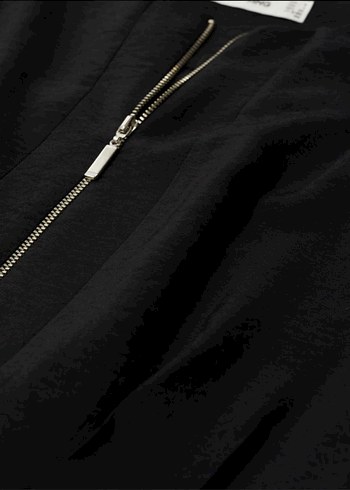 MANGO Akıcı Modal Uzun Siyah Elbise S - Görsel 8