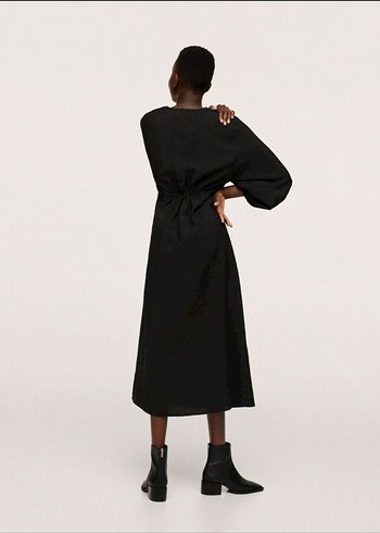MANGO Akıcı Modal Uzun Siyah Elbise S - Görsel 7