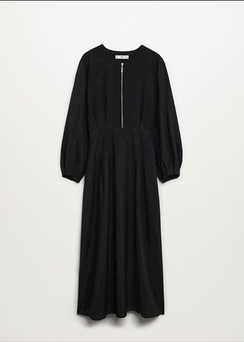 MANGO Akıcı Modal Uzun Siyah Elbise S - Görsel 3