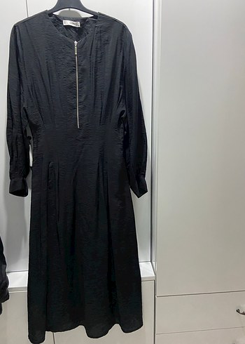 MANGO Akıcı Modal Uzun Siyah Elbise S - Görsel 9