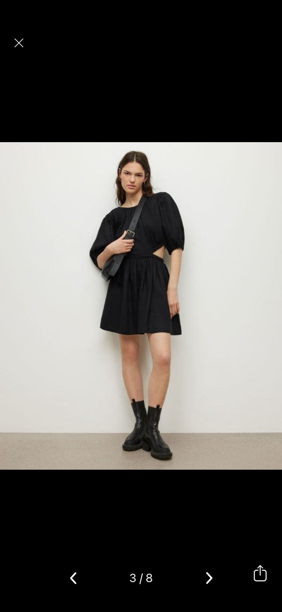 ALLSAINTS Colette %100 Keten Mini Elbise - Görsel 3