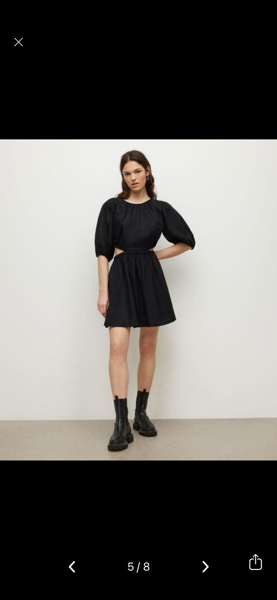 ALLSAINTS Colette %100 Keten Mini Elbise - Görsel 5