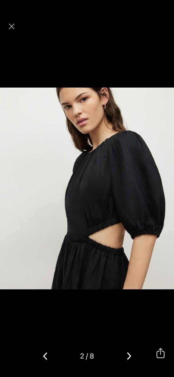 ALLSAINTS Colette %100 Keten Mini Elbise - Görsel 2