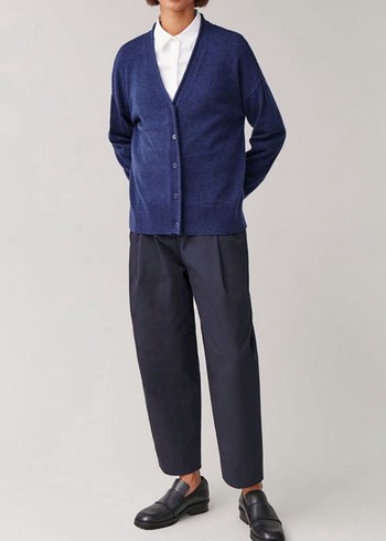 COS Merinos-Kaşmir Hırka Lacivert XS - Görsel 2