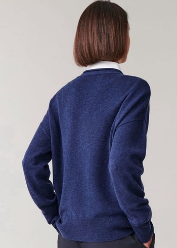 COS Merinos-Kaşmir Hırka Lacivert XS - Görsel 5