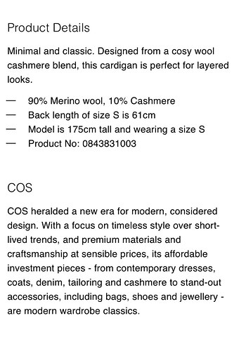 COS Merinos-Kaşmir Hırka Lacivert XS - Görsel 8