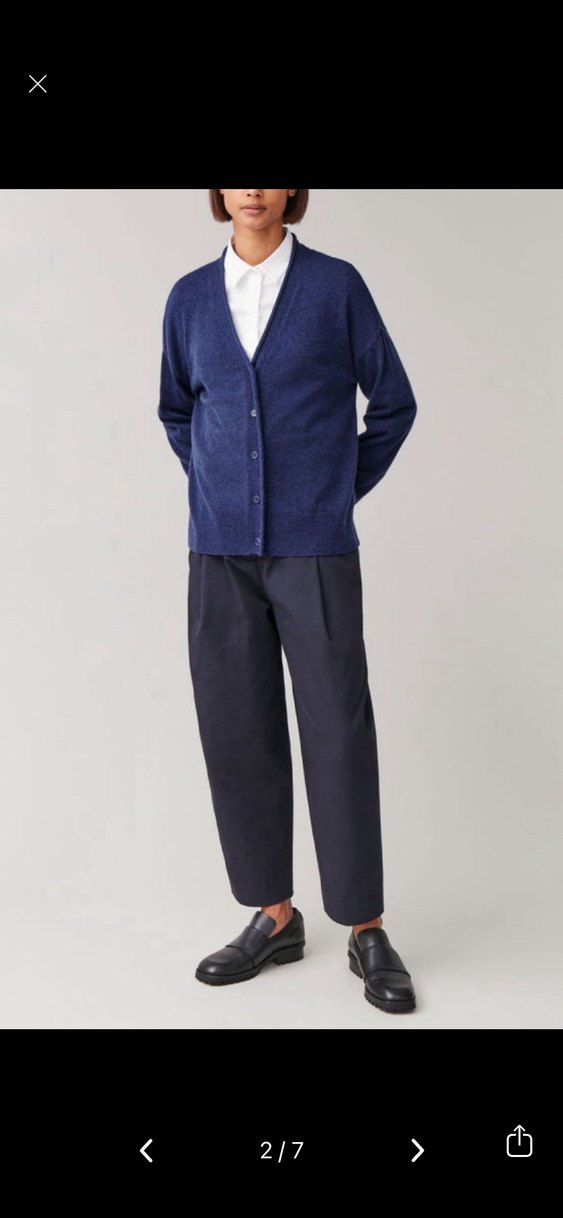 COS Merinos-Kaşmir Hırka Lacivert XS - Görsel 2