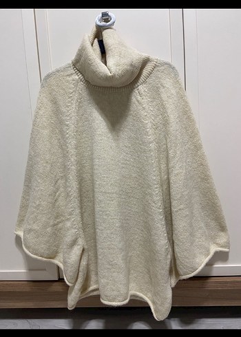 Zara Geniş Kollu Boğazlı Örgülü Kazak M - Görsel 6