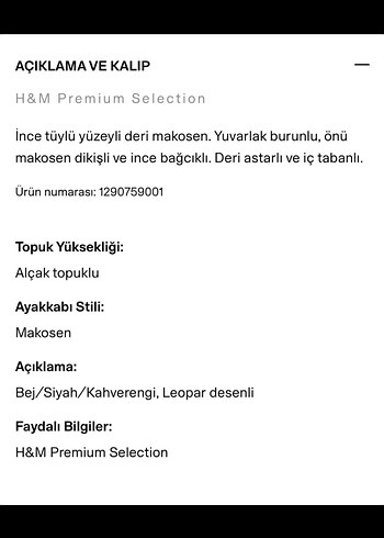 H&M Premium Selection %100 Deri Makosen - Görsel 5