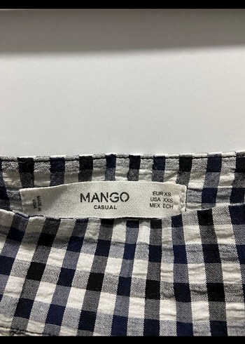 Mango Siyah Beyaz Ekoseli Fırfırlı Etek - Görsel 7