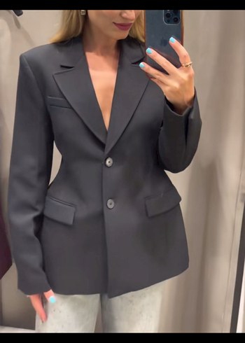 ZARA ZW COLLECTION PEPLUM CEKET/BLAZER S - Görsel 3