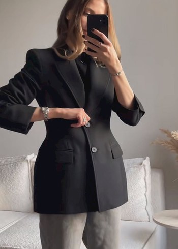 ZARA ZW COLLECTION PEPLUM CEKET/BLAZER S - Görsel 4