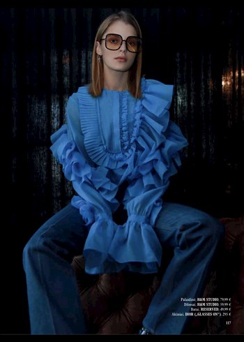 H&M Studio Koleksyonu Hacimli Bluz Siyah