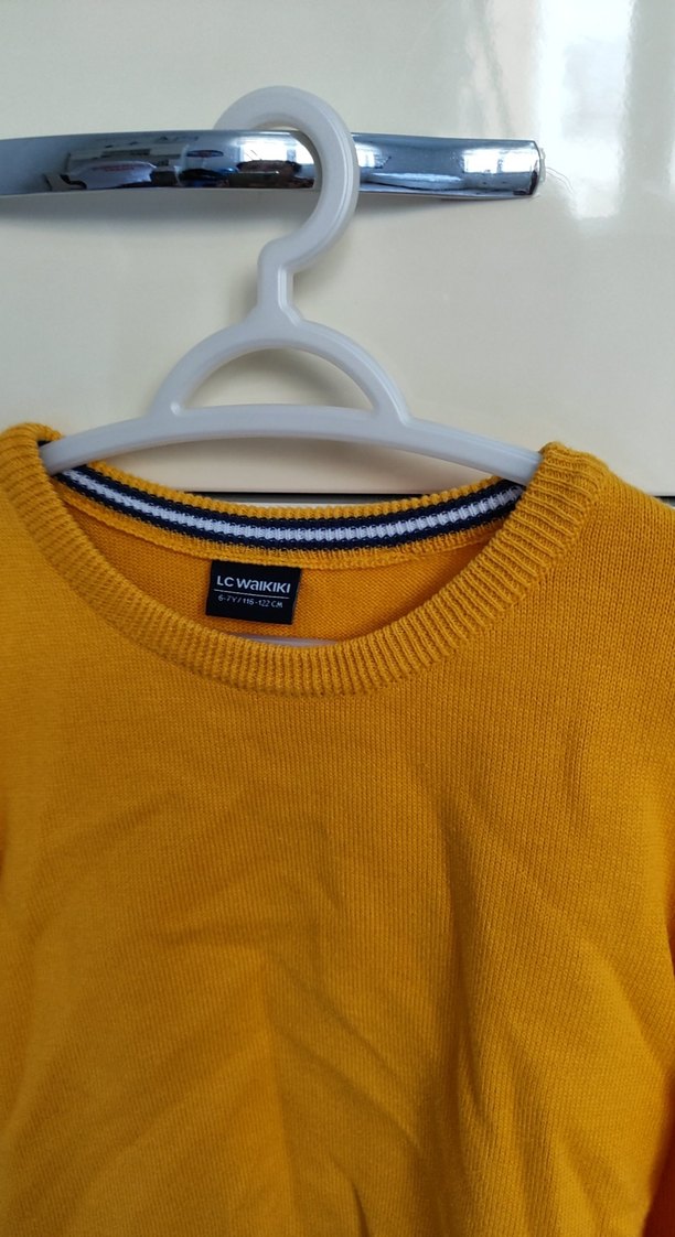 erkek çocuk Sarı Yünlü Bisiklet Yaka Kazak - Görsel 2