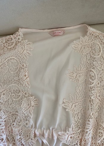 l Beden pembe Renk Jeremi 4 parça Toz pembe Parlak İp Askılı Pijama Takımı Seti