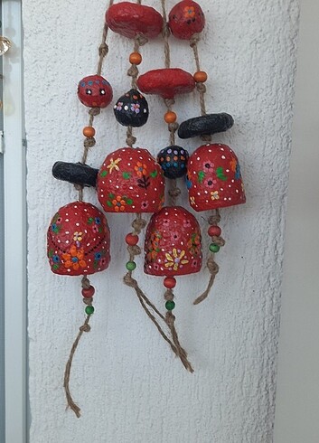 Beden kırmızı Renk Otantik El Yapımı Bahçe Balkon Kırmızı Çanlar