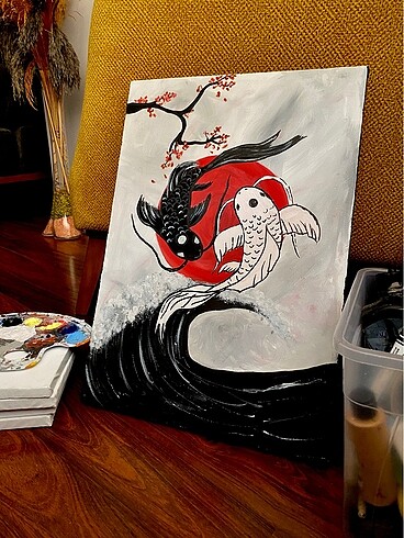 Ying yang koi balığı tablosu