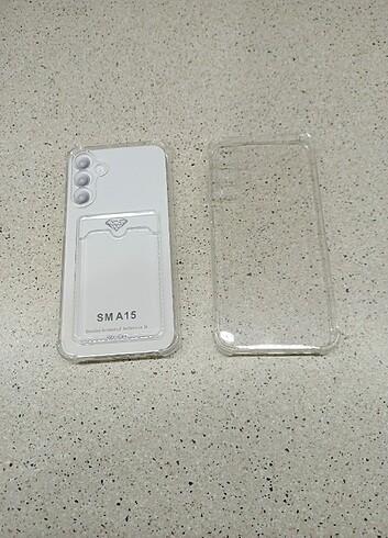 Samsung A15 şeffaf kartlı kılıf 