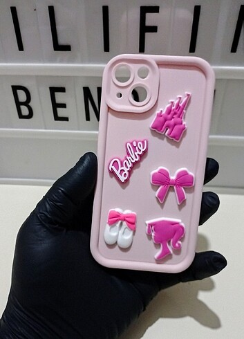 iPhone 13 ,3 D Barbie karikatür kılıf 