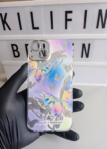 iPhone 15 / 14 plus kelebek desen lensli kılıf modeli